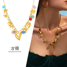 ����ins���ķ��Ųʶ��������Ů����ɫ�羳����ֶ�18k���������