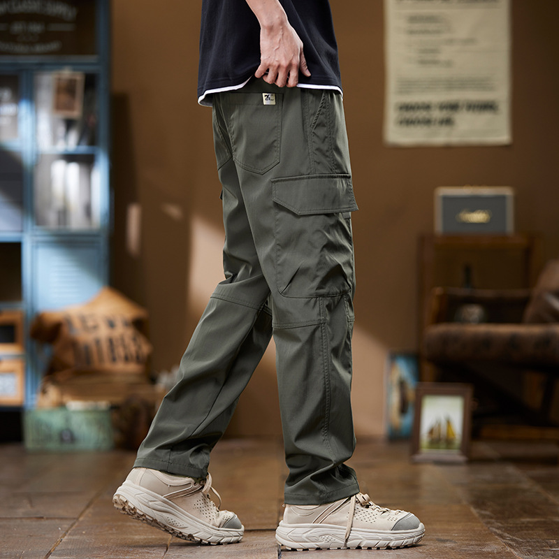 Trendy casual American work high street, spring and autumn, men's pants, straight leg_voghion.com