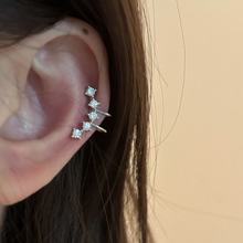 高级感月牙闪钻耳夹小众设计星星耳蜗夹个性独特耳骨夹无耳洞耳饰
