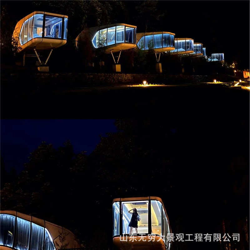 Habitación de cielo estrellado Apple cabina contenedor móvil B & B Paisaje Hotel inteligente de producción de cápsula de espacio templado