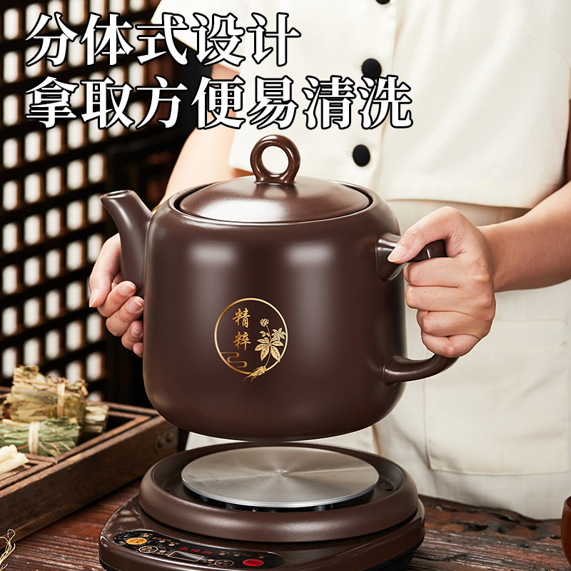 Kangyasun 紫砂漢方薬ポット電気薬ポット分割型健康維持薬全自動家庭用漢方薬ポット煎じ薬ポット|undefined