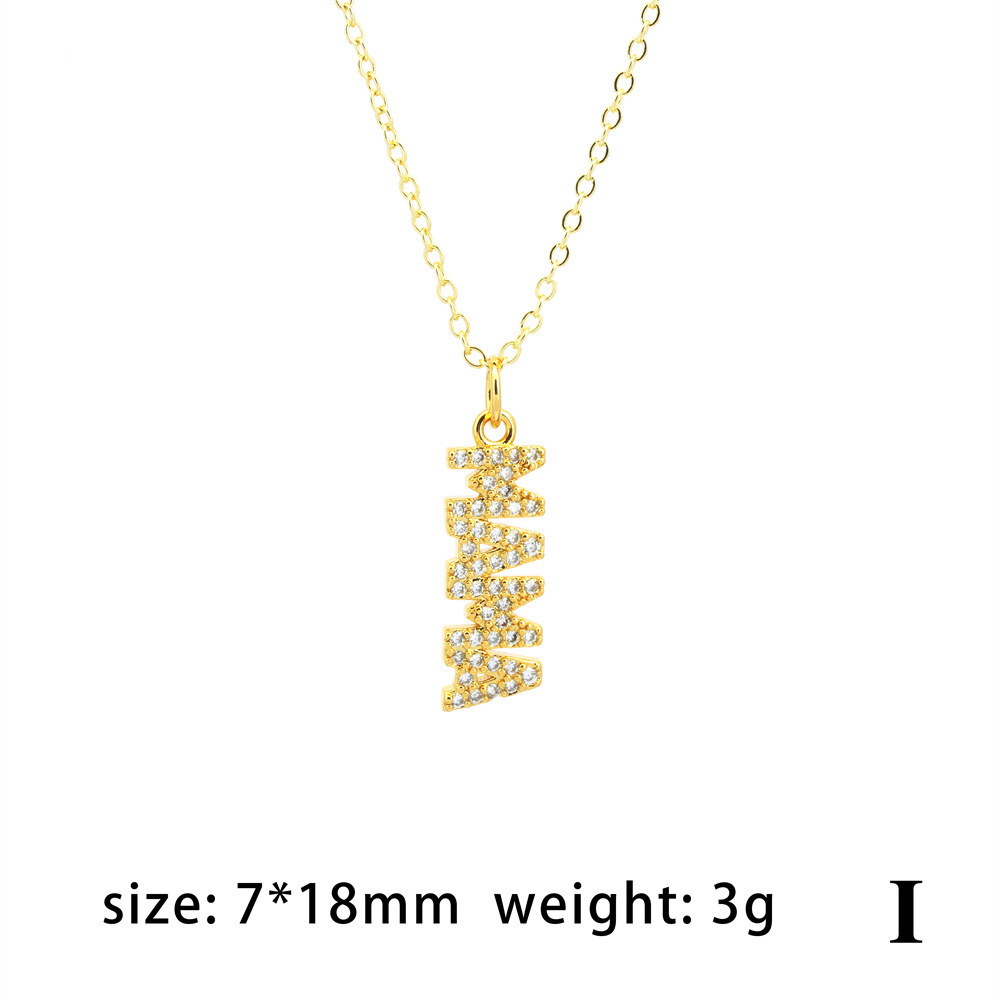 Casual Simple Style Letter Heart Shape Copper Plating Zircon Pendant Necklace 1 Piece display picture 13
