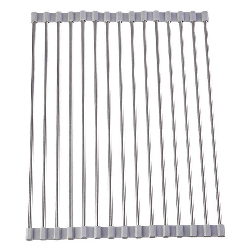 Estante plegable de silicona para escurridor de cocina al por mayor, cortina de agua, estante para cuencos, estante de almacenamiento para frutas y verduras, estante para platos.