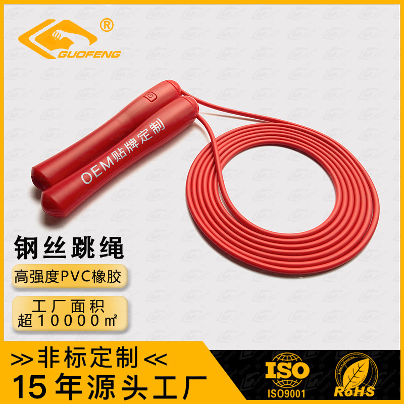 Fabricantes de productos deportivos etiquetados al por mayor alambre de acero de PVC acondicionamiento físico alambre de acero de salto de cuerda de entrenamiento físico para estudiantes de examen de secundaria