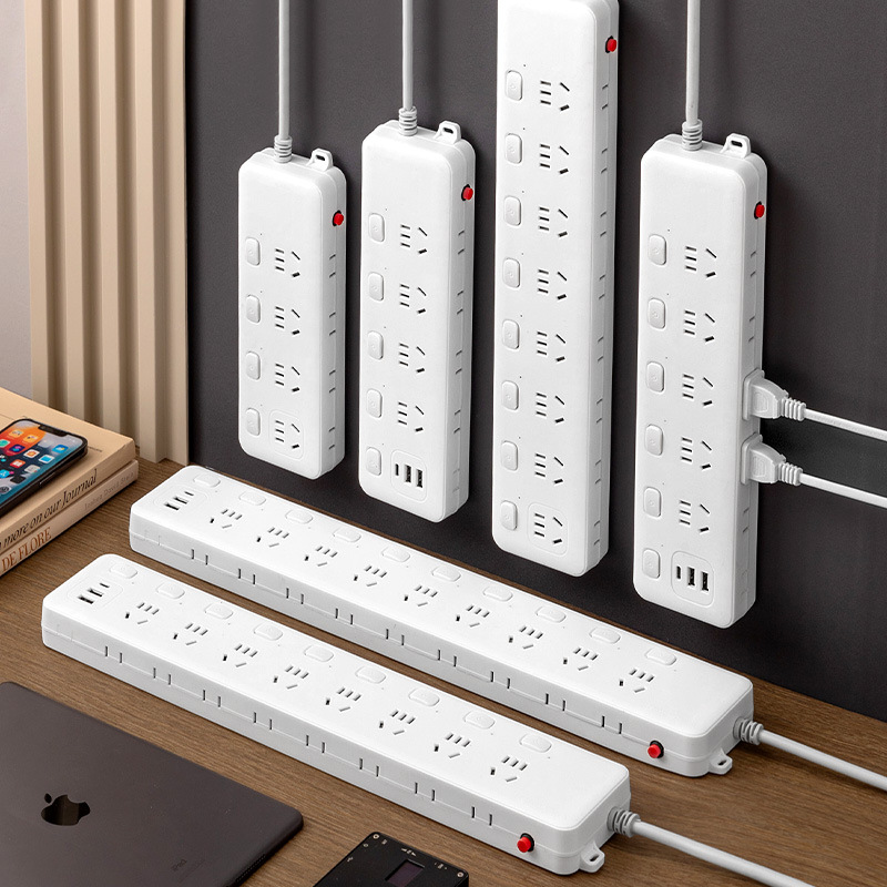 Multifunctional long-line socket Anti-overload office power strip USB smart power strip Home dormitory fast charging power strip
