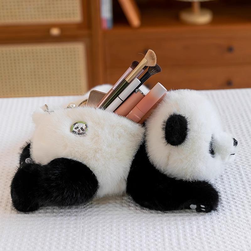 Venta al por mayor linda fiesta panda Hanhan peluche mapache muñeca muñeca creativa bolso de mensajero para niños