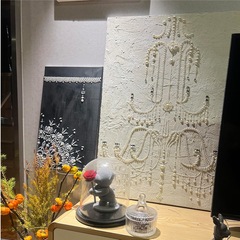 フランス風復古風スプレーソファー背景壁装飾画客間高級感壁画寝室ベッドの電気時計箱画