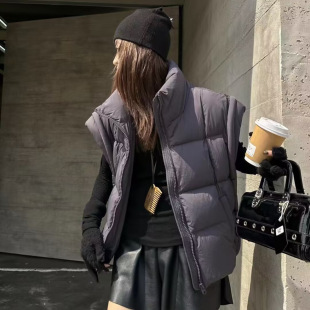 Italian Wear Age-reducing White Duck Down Vest 2024 Winter New Loose Down Waistcoat Women's Vest Pinghu