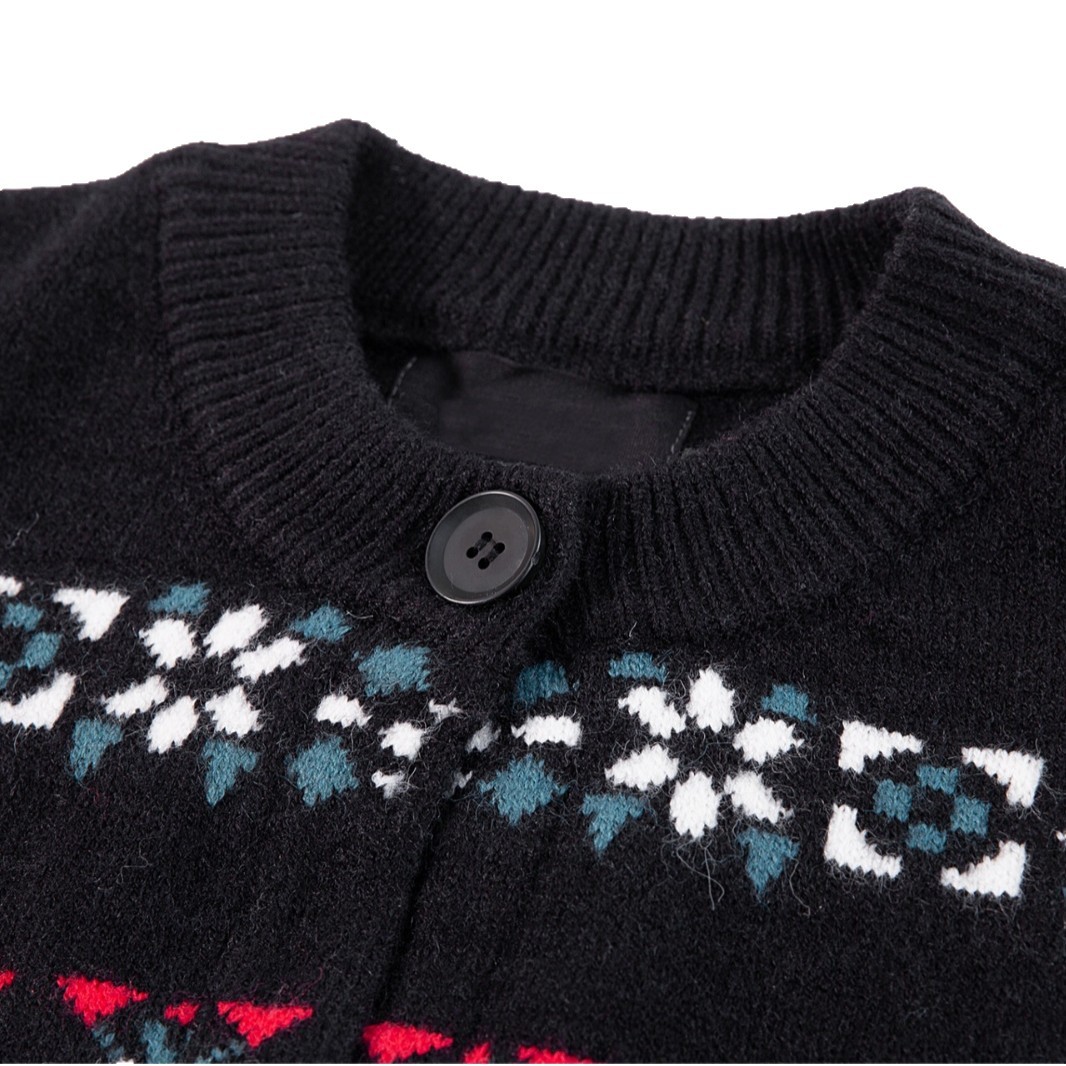 American retro jacquard suéter de Navidad Cardigan hombres y mujeres otoño invierno botones casuales camisetas de punto chaqueta de tendencia esponjosa