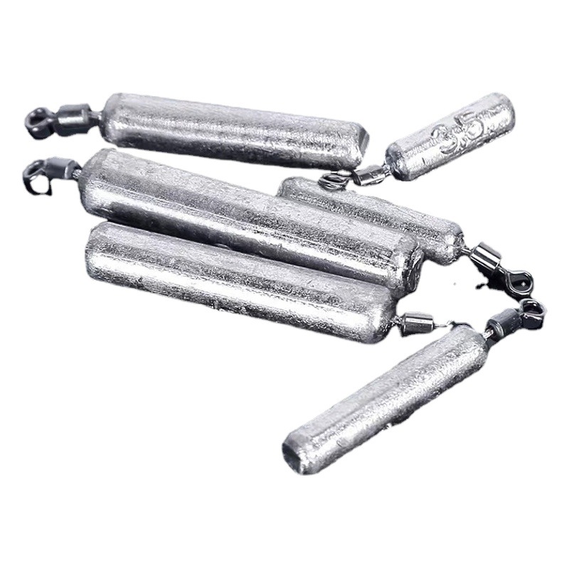 Fishing Tackle Set with Cylindrical and Teardrop-Shaped Lead Weights, Stainless Steel Rings, Fishing Accessories, Drop Shot Lead
