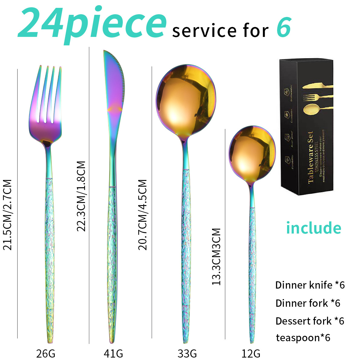 컬러 24 피스 세트/6 명