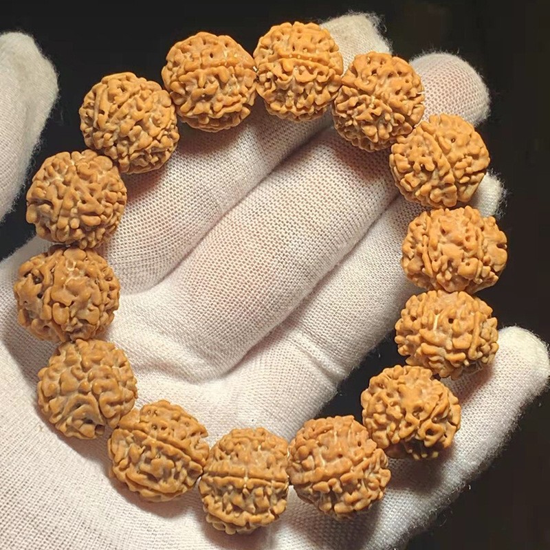Direct Sales from the Manufacturer, Large Quantity, Excellent Price, Can Be Shipped on Behalf of Others, Genuine Indonesian Small Rudraksha Men's Bracelet, Buddhist Prayer Beads, Wooden Handicraft