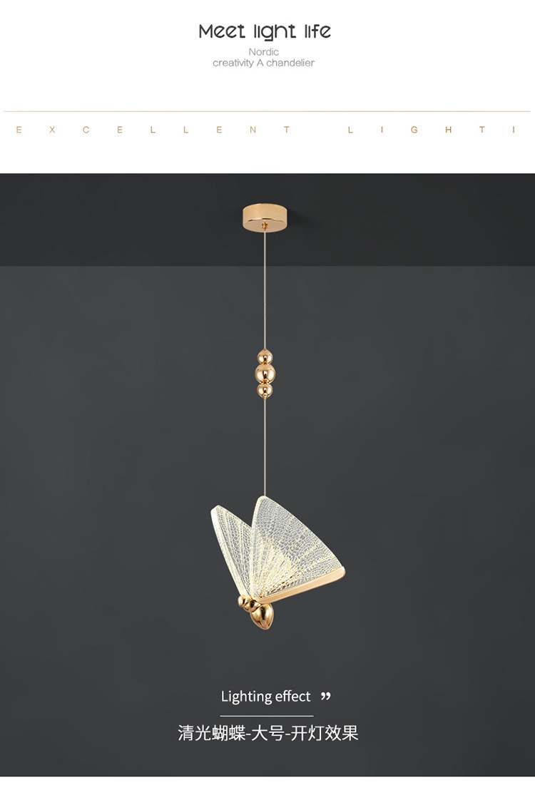 Lámpara de mariposa moderna y minimalista personalidad lámpara de comedor bar cabezal de cama iluminación nórdica mariposa lámpara de escalera dúplex
