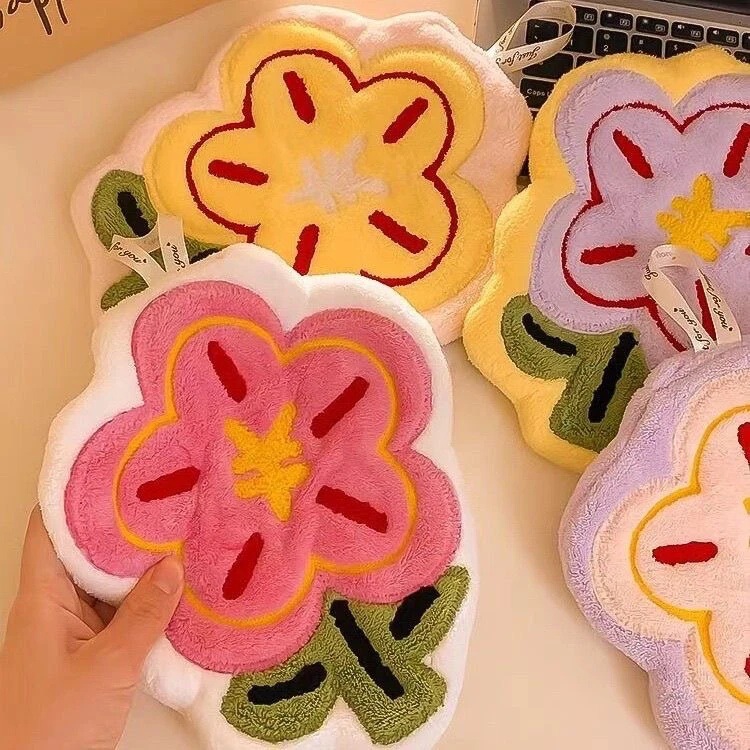 有钱花儿可爱擦手巾挂式厨房卫生间小毛巾吸水速干擦手方便家用|undefined