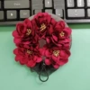 Burgundy hair mesh, flowered