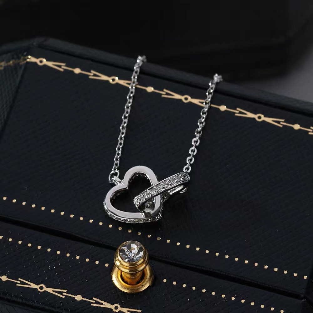 Lady Heart Shape Copper Pendant Necklace 1 Piece