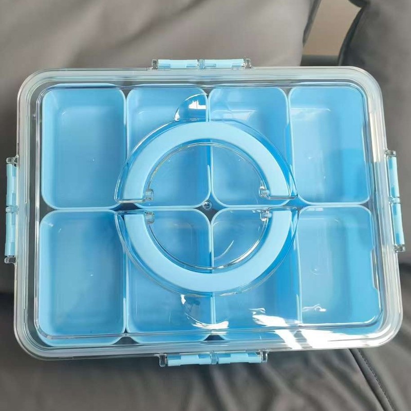 八分格密封箱クロスボーダー食品級手提げ蓋付き果物サラダ箱冷蔵庫収納箱氷粉原料箱|undefined