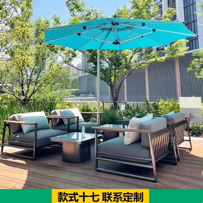 Sofá de aluminio al aire libre Villa paisaje diseñador de muebles asientos al aire libre balcón hotel ventas image 22