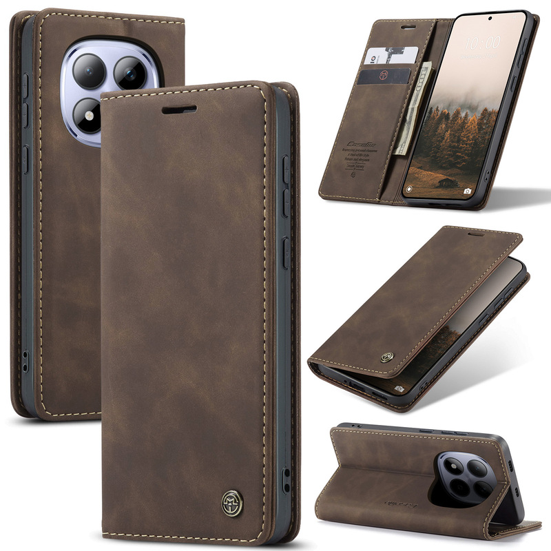 Suitable for Redmi Note15 Mobile Phone Case, Xiaomi 17 Flip Phone Leather Case, Redmi15C Card-Insert Magnetic Protective Case