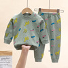 Children's set, thermal underwear for boys, demi-season cotton pijama, children's clothing