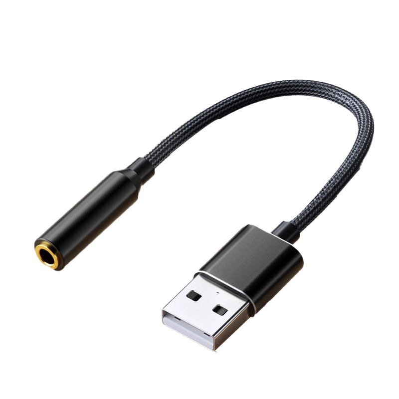 Tarjeta de sonido USB auriculares 2-en-1 ordenador portátil de escritorio unidad libre tarjeta de sonido independiente USB a auriculares de 3,5mm