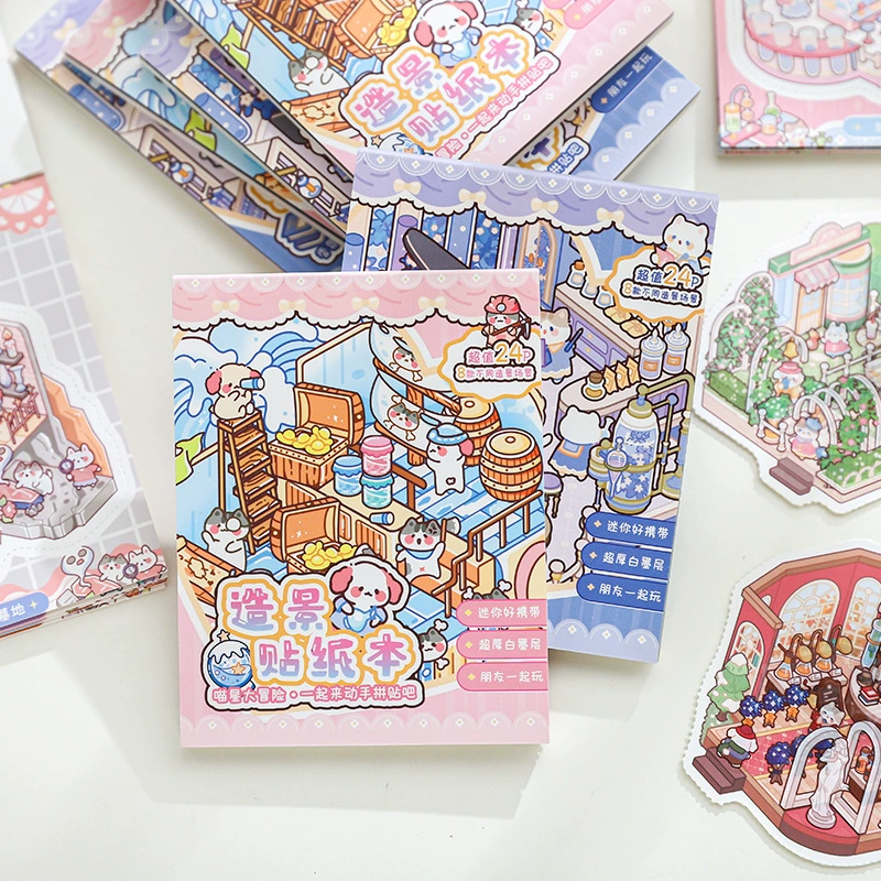 Sticker, book with stickers, zoo, scheduler, handmade