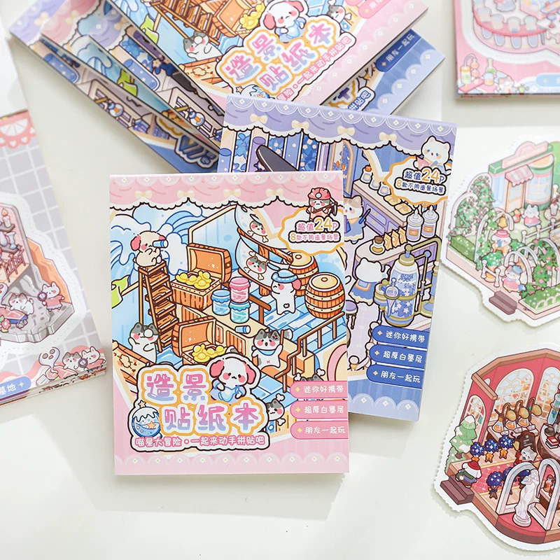 Sticker, book with stickers, zoo, scheduler, handmade