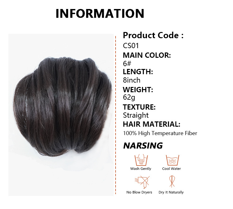 Cabelo sintético novo estilo rabo de cavalo curto encaracolado_voghion.com