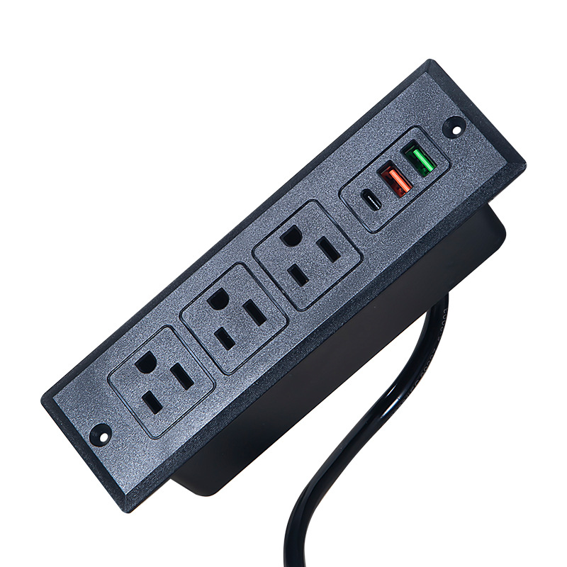 Muebles de escritorio estadounidenses embebidos enchufes de oficina USB-TYPE - C enchufes estadounidenses image 5