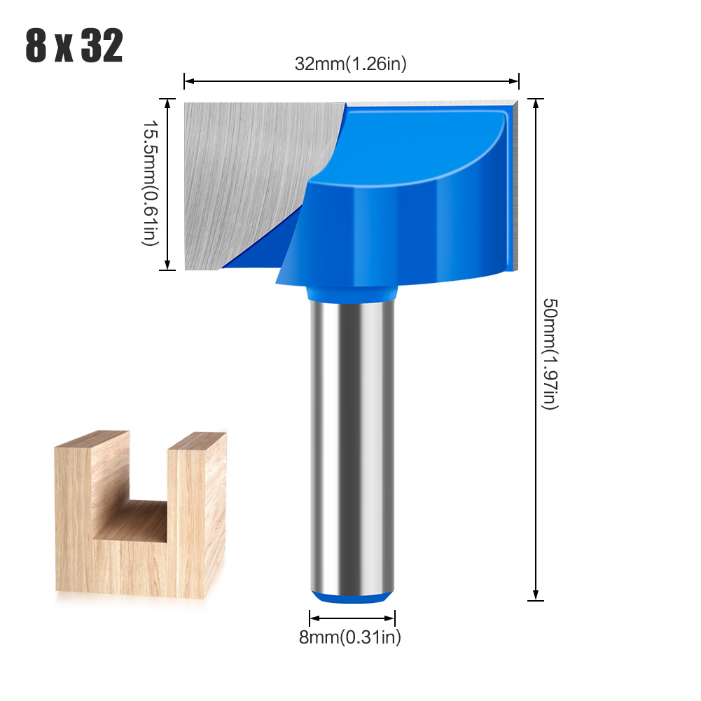 Mango de 8mm exportado a Rusia Amazon AliExpress máquina de grabado máquina de recorte cuchillo de limpieza de fondo plano 10-32mm azul