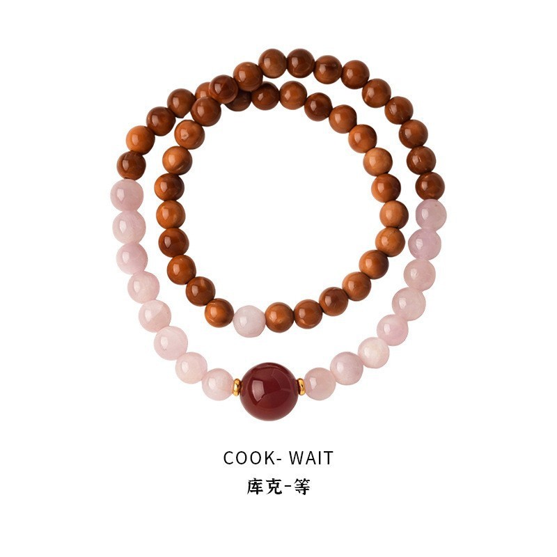 晗珞~串珠彩石圆形手链复古新中式文玩手串通勤百搭甜美手饰批发|undefined