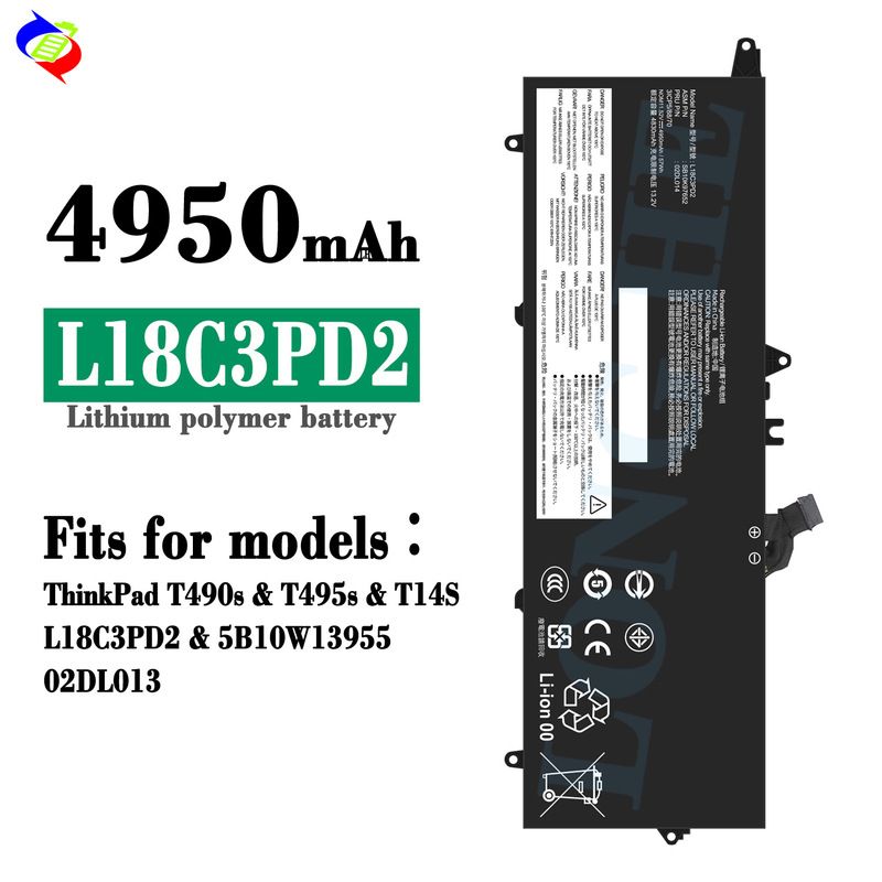 Suitable for Lenovo L18C3Pd2 Notebook Battery ThinkPad T490S/T495S/T14S/02Dl013