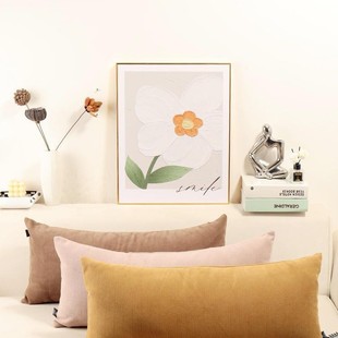 Cream Style Long Back Cushion Sofa Pillow Living Room Cushion Pillow Cover Rectangular Core-Free Lumbar Pillow Cushion