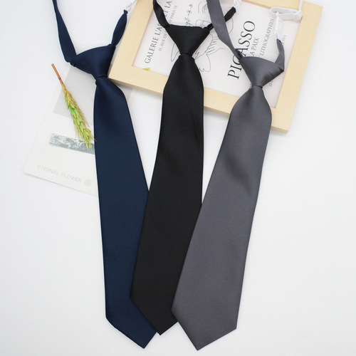 JK tie female Korean version Japanese college style black dark gray navy blue school uniform uniform knot-free short style student trend