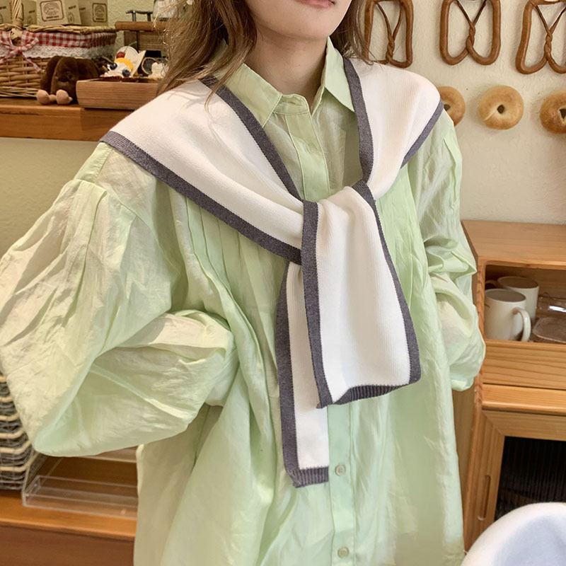 Chal de punto de alto nivel, todo fósforo, combinación de colores, diseño casual, diseño, chaleco, bufanda, decoración, cortina de pedo