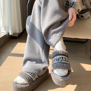 Pregnant women's pants cashmere ultra-fine stripe autumn and winter outer wear trousers loose loose spring and autumn soft pants in Stock New