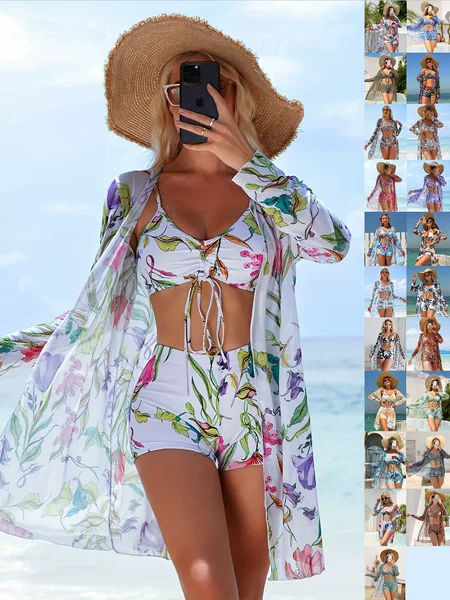 European and American Bikini Three-Piece Swimsuit Set for Women, Separate Cover-Up, Beach Fashion, Exclusively for Cross-Border Sales