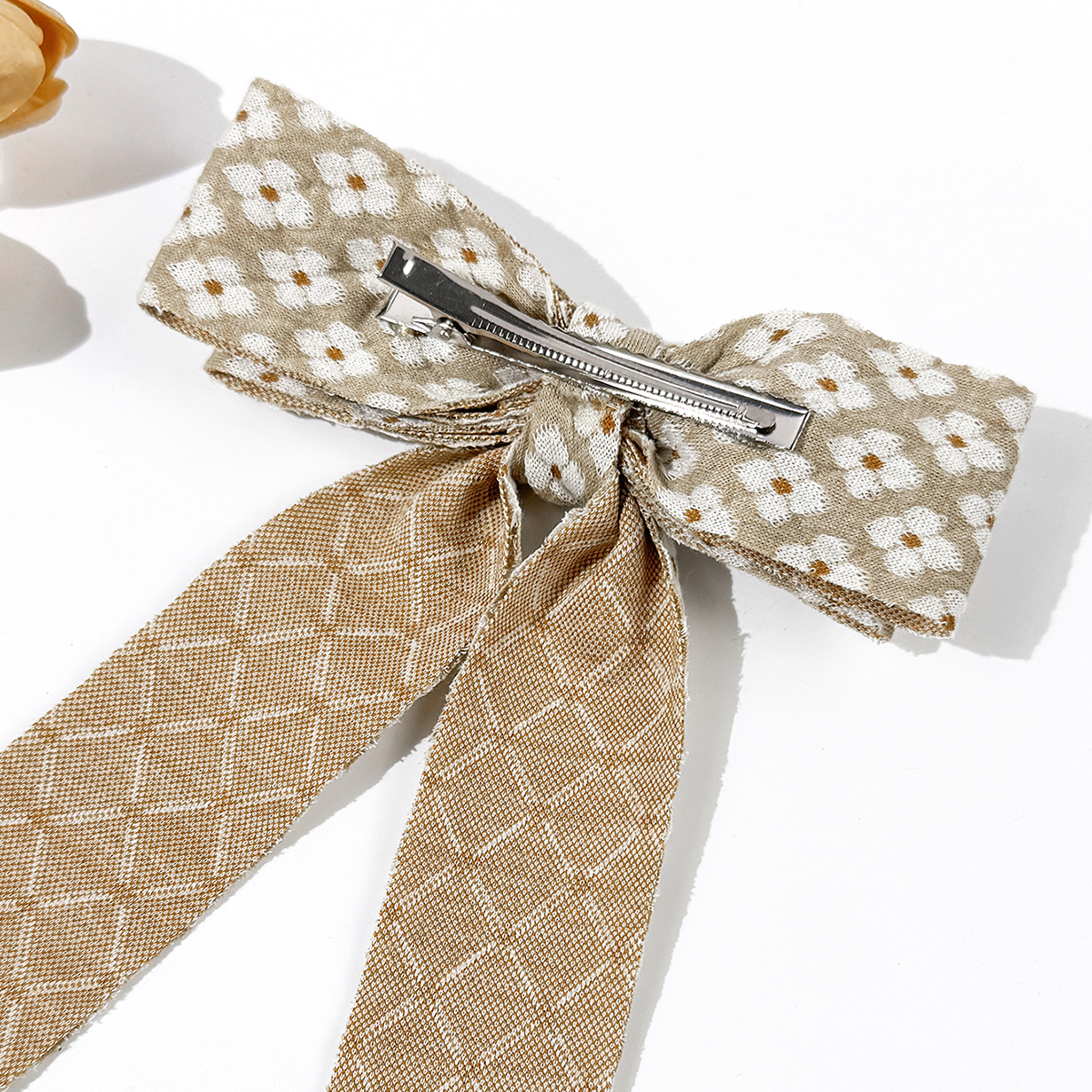 25g Weight Hair Clip Hair Accessories Type Floral Bow Hair Clip For Women French Retro Art Back Of Head Top Clip Hair Accessory