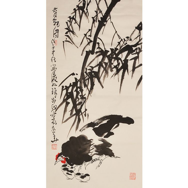 名家纯手绘动物画水墨画国画客厅装饰画房间画崔如琢作品壁画中式