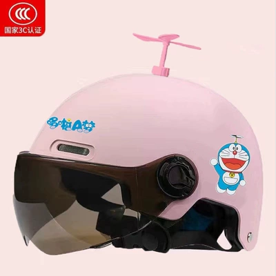 Motosiklet kaskı (dəbilqə) — with sun protection for summer, lightweight and adjustable - 3c-childrens-diy-pink-windmill-tea-mirror-one-size-fits-all