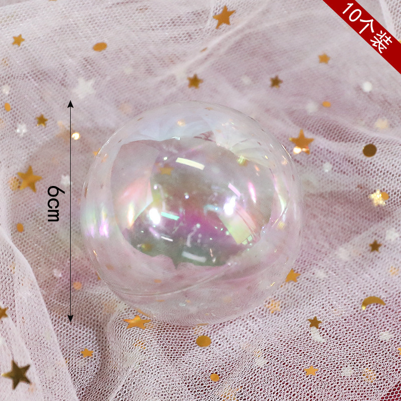 10 con bolas transparentes coloridas - 6 cm