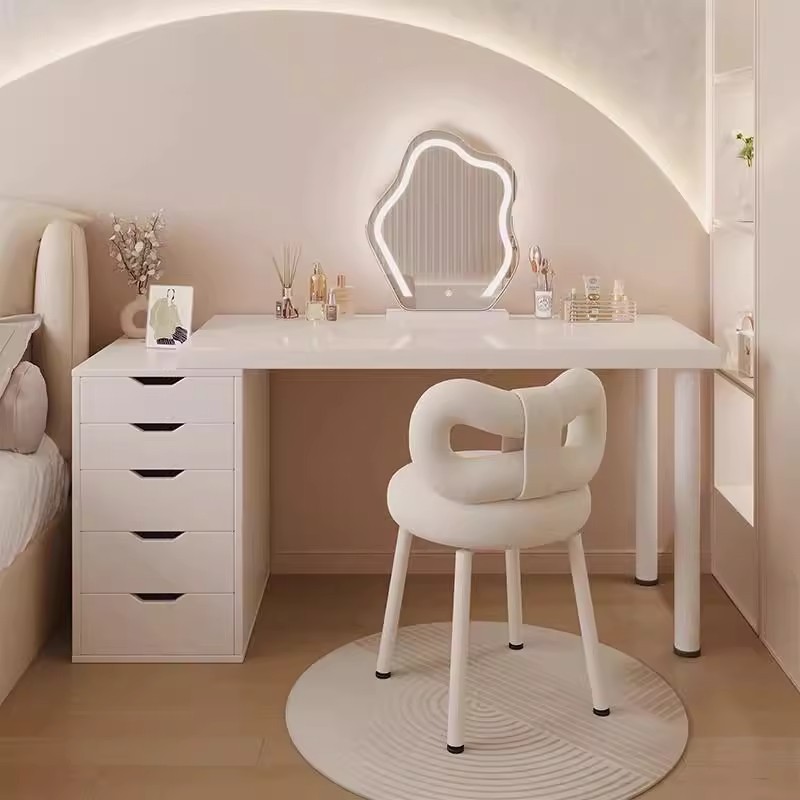 Mesa de maquillaje en todo un 2025, nuevo escritorio de computadora de dormitorio de niñas con cajones, mesa de maquillaje simple para trabajar