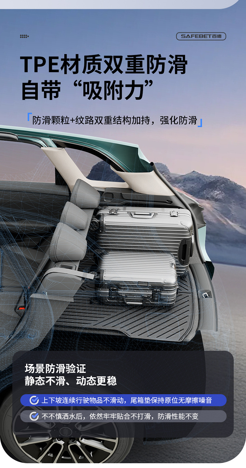 Suitable for Shangjie Z7 Z7T H5 Special Vehicles, All-Weather Tpe Car Trunk Mat, Car Accessories