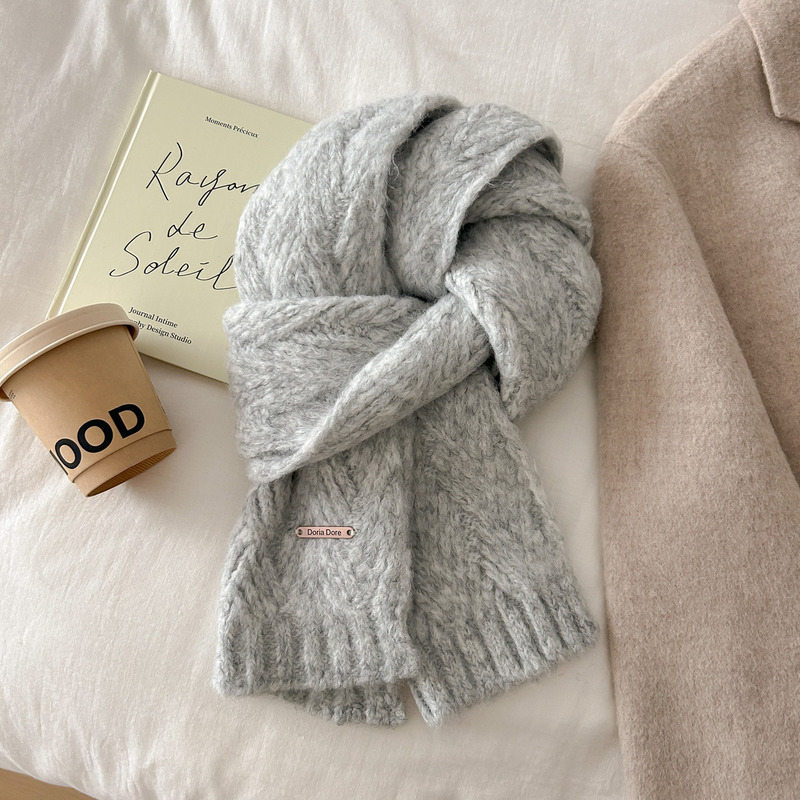 High-End Albaka Alpaca Wool Knitted Scarf for Women Winter New Wool Blended Student High-End Wool Scarf