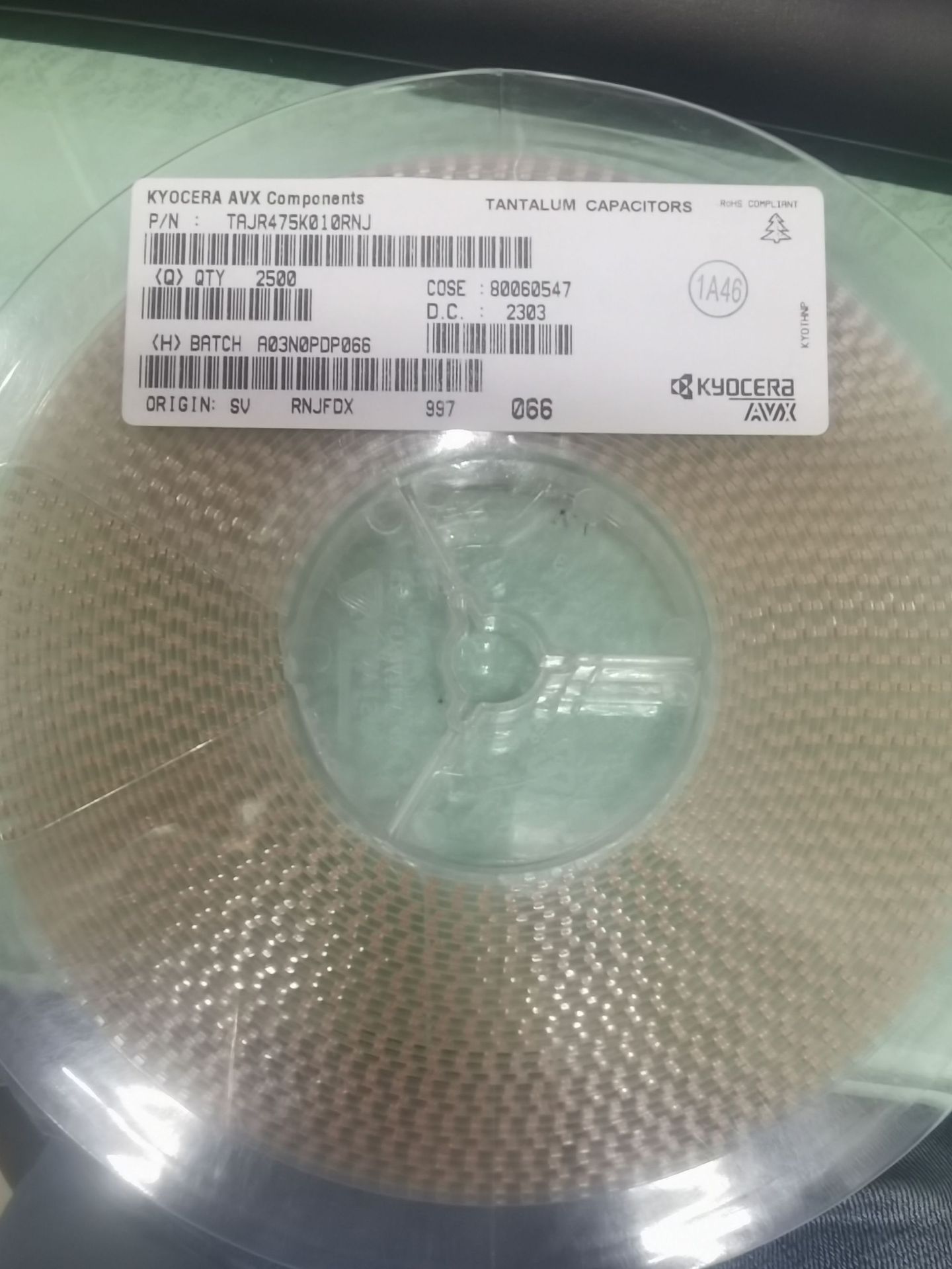 TAJR475K010RNJ AVX贴片钽电容 10V 4.7UF R 2012 原装正品