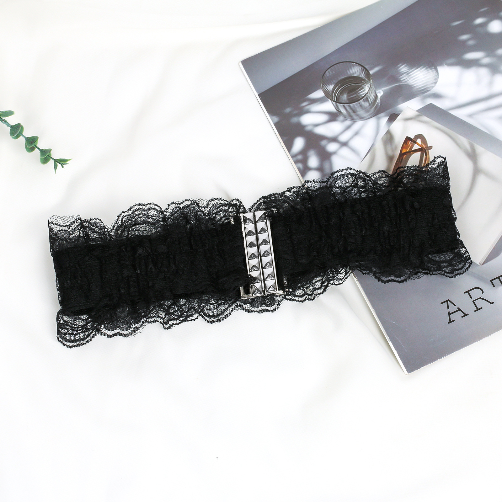 Elastische kanten tailleband voor damesjurk_voghion.com