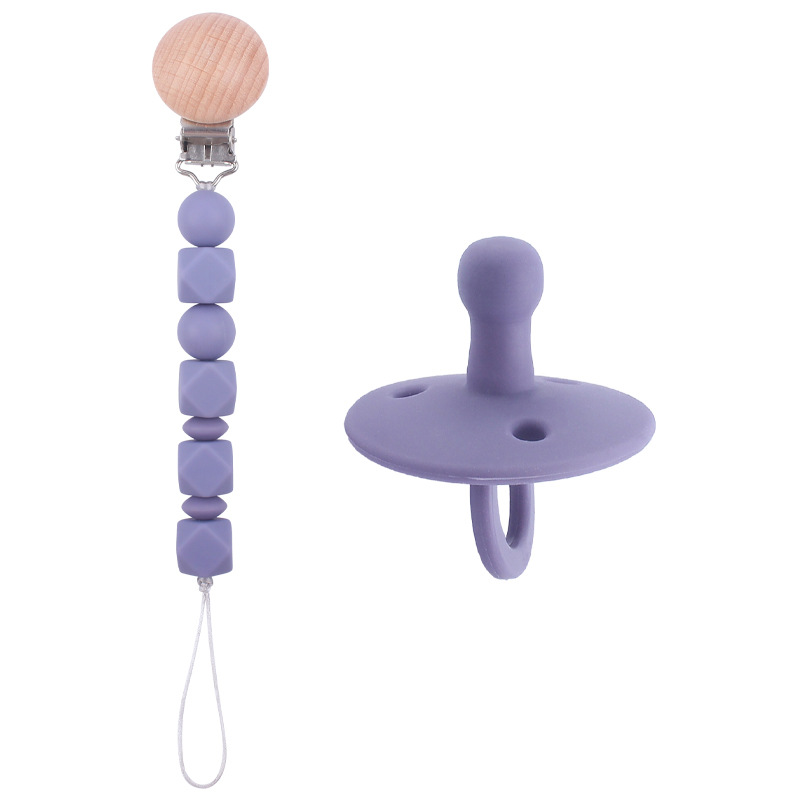 Suministros para bebés chupete DIY creativo bebé silicona mordedura molar pezón cadena pezón conjunto de dos piezas