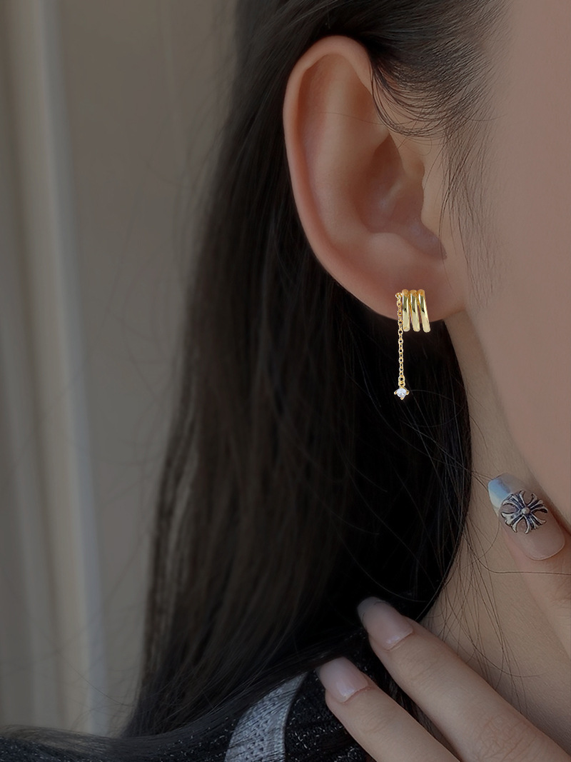IG Style Simple Style Commute Geometric Copper Inlay Zircon Drop Earrings 1 Piece display picture 2