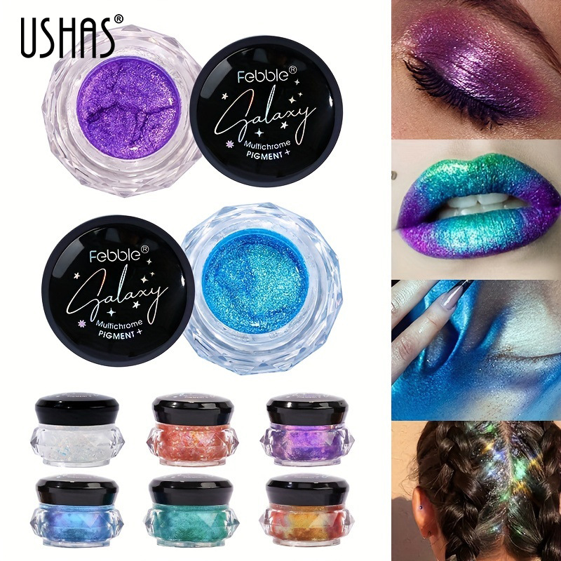 USHAS transfronterizo punto explosivo perla sombra de ojos 6 colores perla sombra de ojos líquida brillante brillante sombra de ojos líquida crema de ojos