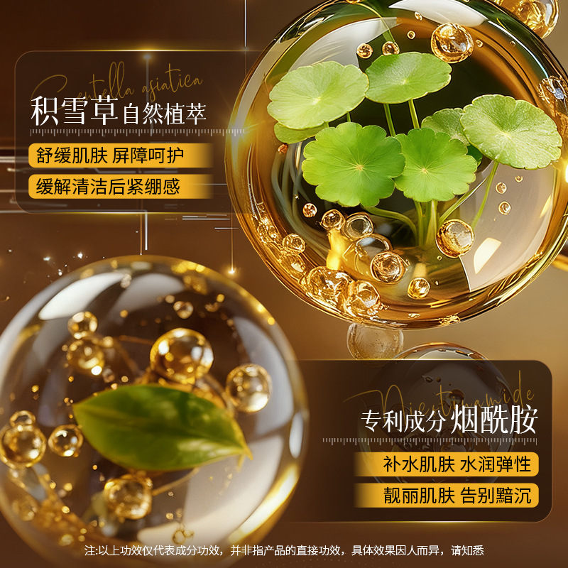 Lanshi Zhe té negro control de aceite de aminoácidos, limpieza facial suave burbujas, limpieza profunda, limpieza facial al por mayor